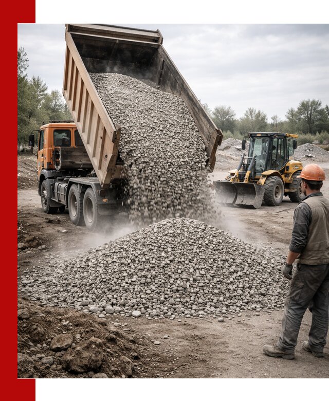 Доставка щебня в Курчатове крупными и мелкими фракциями