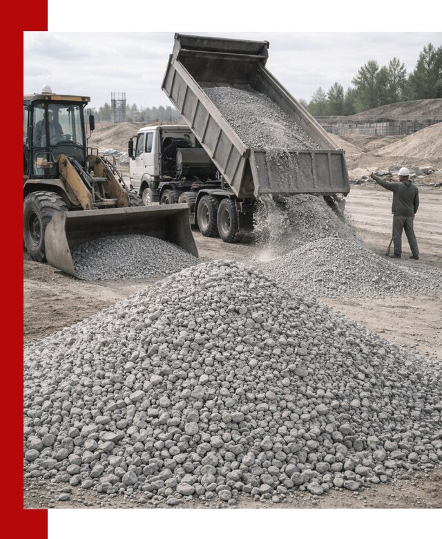 Доставка известнякового щебня фр. 5–20 в Курчатове
