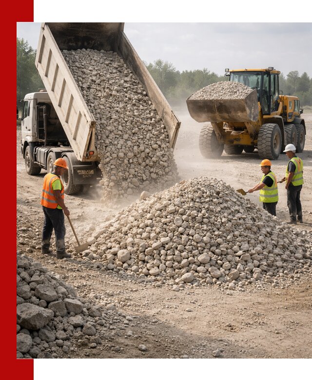 Доставка известнякового щебня фр. 40-70 в Курчатове