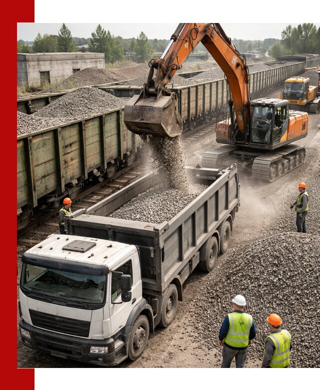 Железнодорожный щебень фракция 25–60 для поставок в Курчатове