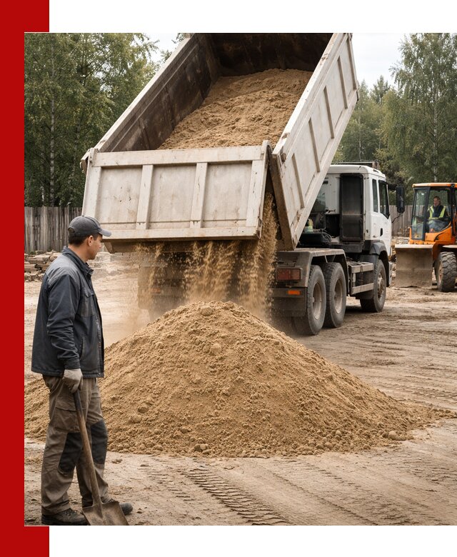 Доставка и продажа песка с разгрузкой в Курчатове