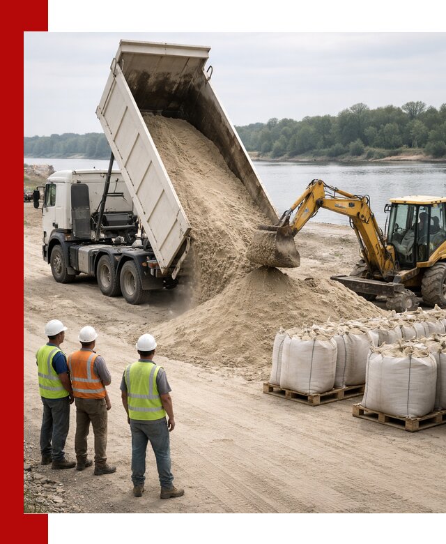 Доставка речного песка в Курчатове самосвалами и погрузкой