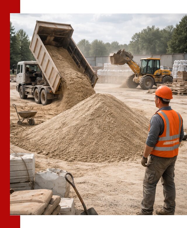 Доставка строительного песка с самосвалом в Курчатове