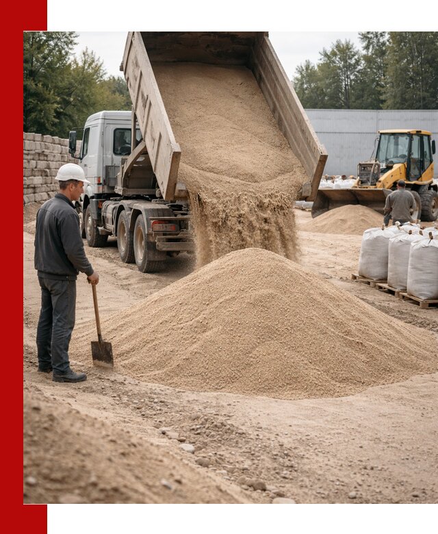 Кварцевый песок фракция 0–3 мм с доставкой в Курчатове