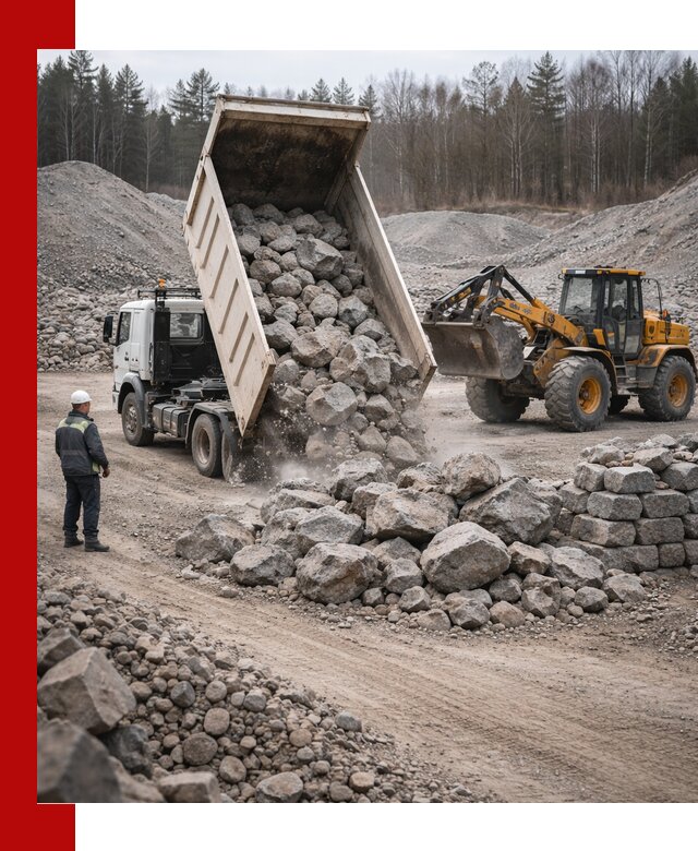 Доставка и продажа бутового гранитного камня в Курчатове