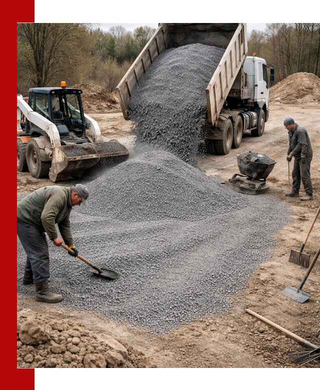 Отсев для подсыпки в Курчатове — доставка и подсыпка на участок