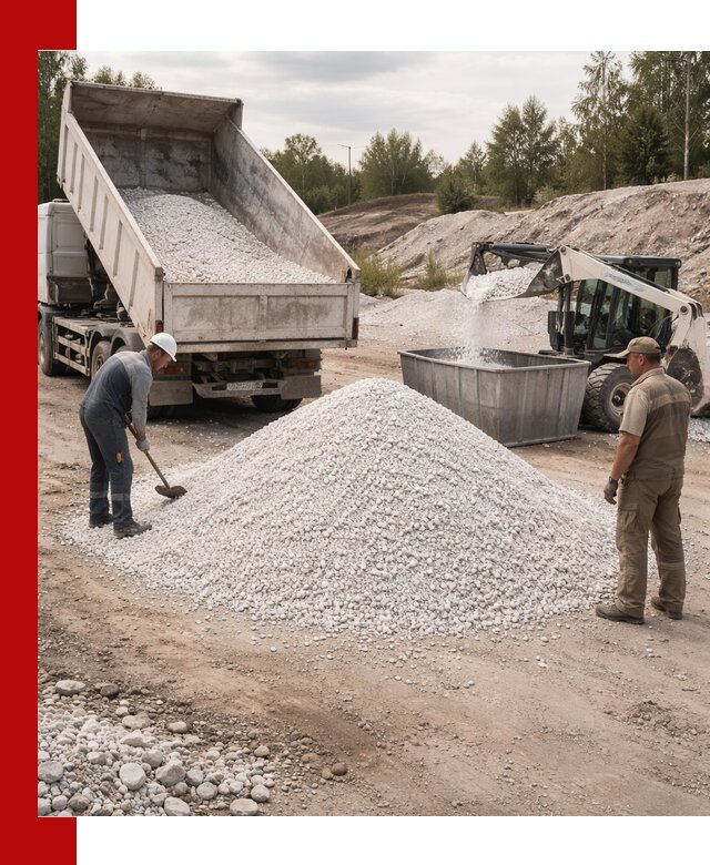 Доставка и продажа белой мраморной крошки в Курчатове