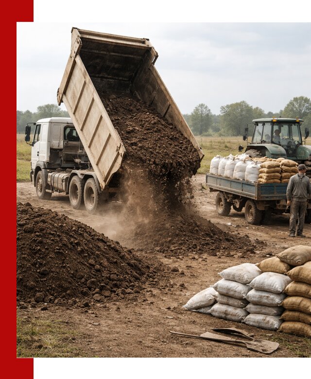 Доставка грунта и удобрений оптом в Курчатове для сельхоз и строительства
