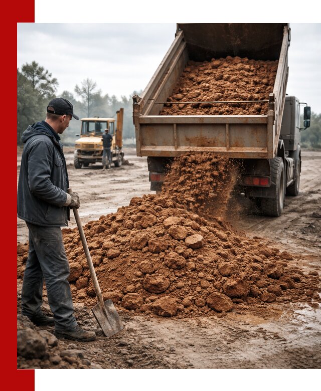 Глина для засыпки в Курчатове с доставкой самосвалами