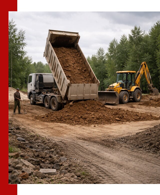 Доставка суглинка самосвалами в Курчатове подсыпка и планировка