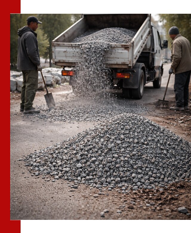 Гранитная крошка для посыпки дорог и тротуаров в Курчатове