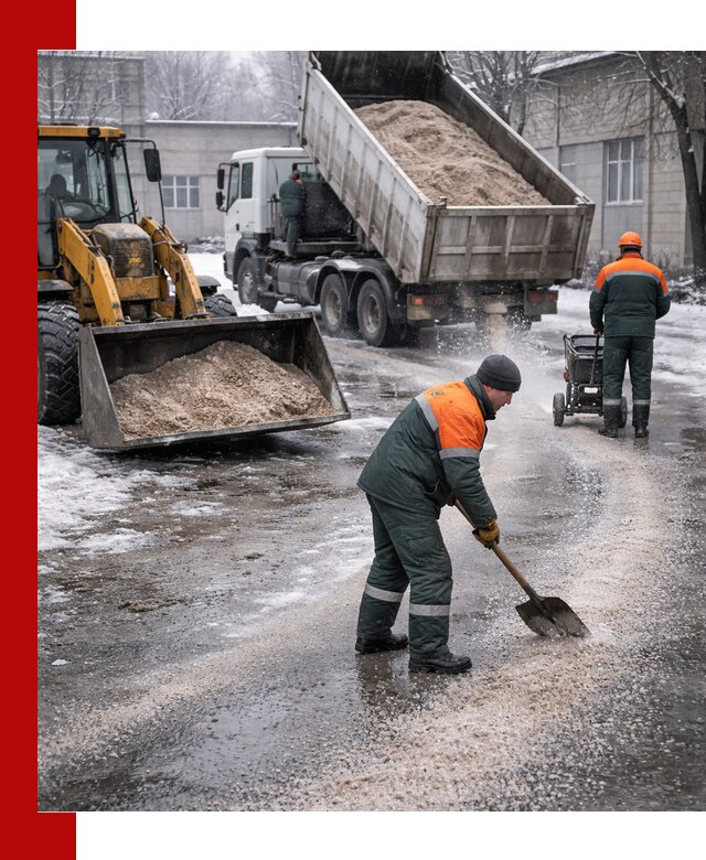 Реагент против гололеда с доставкой и нанесением в Курчатове