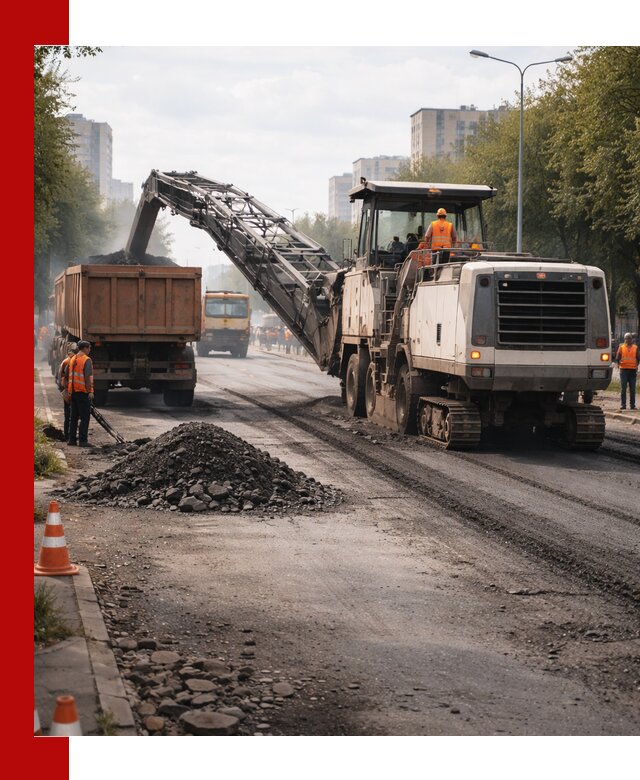 Фрезерованный асфальт в Курчатове — удаление и вывоз старого покрытия