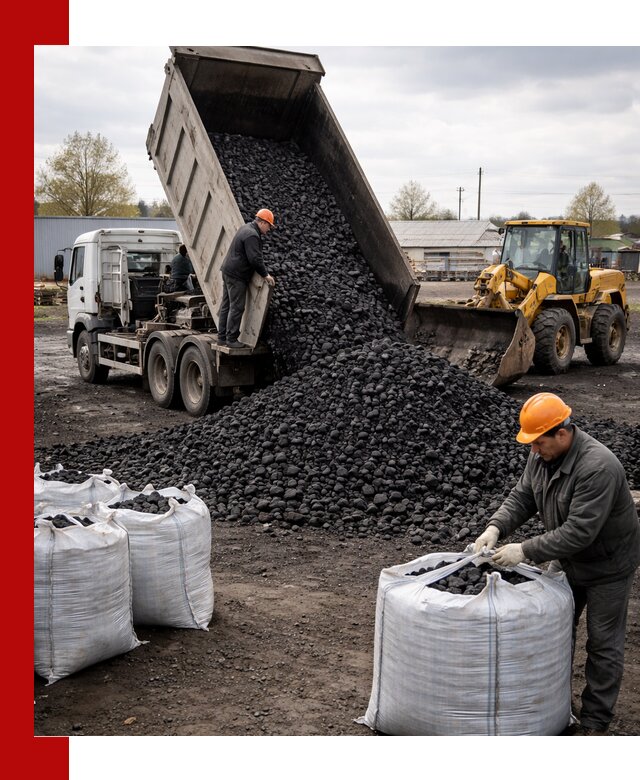 Доставка каменного угля в Курчатове оптом и в розницу