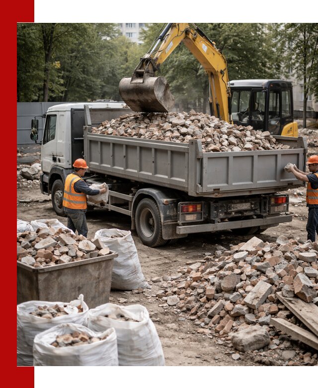 Вывоз строительного мусора в Курчатове с самосвалами и контейнерами