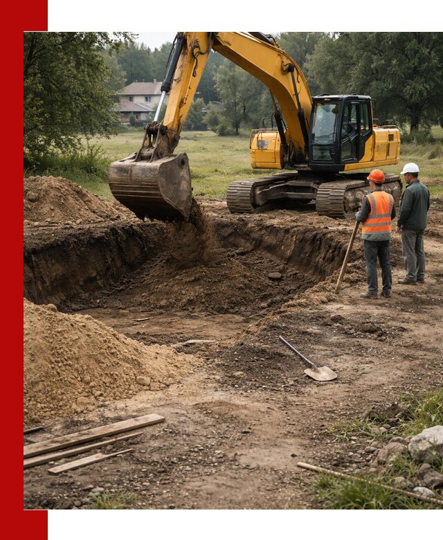 Рытье котлована под фундамент в Курчатове (быстро и недорого)