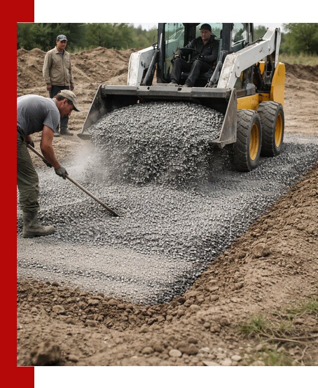 Устройство щебеночной подушки в Курчатове для дорог и фундаментов